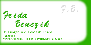 frida benczik business card